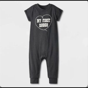 Black 'My First Rodeo' Baby Romper (set of 2)